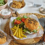 Tépett pulykamelles burger vörös lencse zsemlében